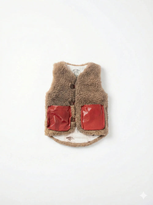 Baby/Kid Virgin Wool Vest - Brown